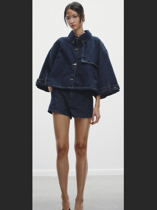 Zara Jackets & Blazers - Cape-like denim jacket